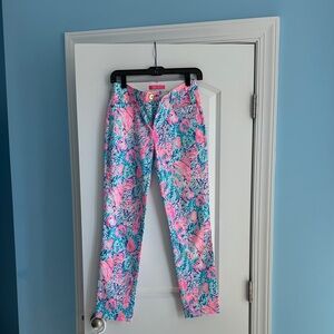 Lilly Pulitzer Pink and Blue Patterned Pants